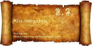 Miu Hargitta névjegykártya